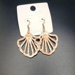 BOHO Beach Seashell Pearl Accent Seashell Earrings